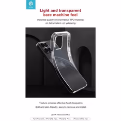 Coque telephone - bumper telephone Devia - 34 - Coque en Silicone Extra-Fine 05 mm Transparente pour iPhone 12 - 12 Pro