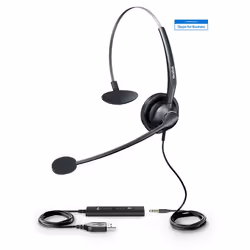 Yealink UH33, Avec fil, Bureau/Centre d'appels, 112 - 8500 Hz, Casque, Noir