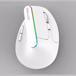 Souris Sans Fil - Delux - M618DB-RGB-WHITE - RGB Rétro-éclairé - 6 Boutons - 2.4GHz + BT4.0