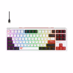 Havit KB902L, 80%, Avec fil, USB, QWERTY, LED RGB, Noir, Rouge, Blanc