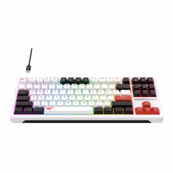 Havit KB902L clavier Jouer USB QWERTY Noir, Rouge, Blanc