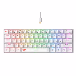 Havit KB903L (Transparent white), Avec fil, USB, QWERTY, LED RGB