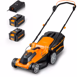 Tondeuse à Gazon sans fil: Livré avec deux batteries fiables 24 V-4.0 AH et un chargeur rapide d'une heure. Une batterie peut ...