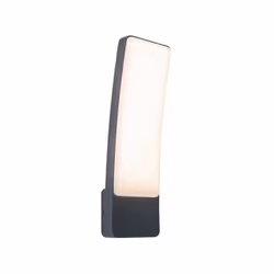 Applique d'extérieur LED KIRA avec diffuseur coudé en polycarbonate opale et sans cadre.Elle diffuse une lumière blanche (400 ...