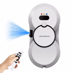 LIECTROUX Robot Lave Vitre HCR-10 Blanc - 2800 Pa - Rservoir 30ml - Nettoyage auto - Robot laveur de vitres intelligent auton ...