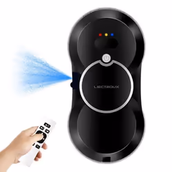 LIECTROUX Robot Lave Vitre HCR-10 Noir - 2800 Pa - Réservoir 30ml - Nettoyage auto - Robot laveur de vitres intelligent auton ...