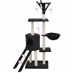 JIPSY - Arbre a chat - 79 x 34 x 138 cm - Noir