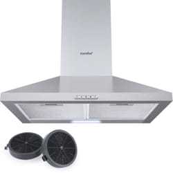 Hotte Aspirante Hotte De Cuisine 60cm-3 Vitesse- 2 Filtres à Charbon- Recyclage ou Evacuation-LED lampe-En Inox - Comfee