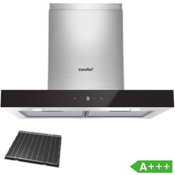 Hotte Aspirante Tactile 60cm 650 m³/h Classe Énergétique a+++ 4 Vitesse-Agiter Filtre à Charbon 2 Lampes led Affichage Inox Noir - Comfee