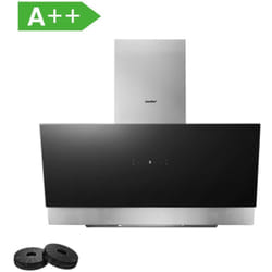 Hotte Aspirante Inclinée 90cm 800m³/h Classe a++, 4 Vitesses, bldc Moteur, Evacuation & Recyclage, Commandes Gestuelles, Verre Noir - Comfee