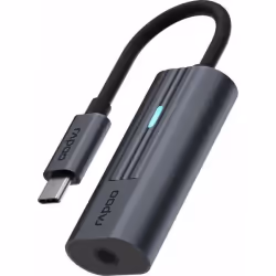 Rapoo UCA-1002, USB Type-C, 3,5 mm, Mâle, Noir, 43 mm, 20 mm