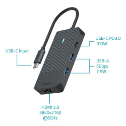 Rapoo UCM-2001 carte et adaptateur d'interfaces HDMI, USB 3.2 Gen 1 (3.1 Gen 1), USB Type-C
