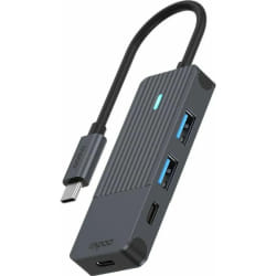 Rapoo UCH-4003 hub & concentrateur USB 3.2 Gen 1 (3.1 Gen 1) Type-C 5000 Mbit/s Anthracite
