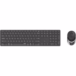 Rapoo 9850M, Taille réelle (100 %), RF sans fil + Bluetooth, Commutateur de touche « ciseaux », QWERTZ, Gris, Souris incluse
