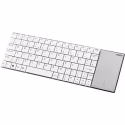 Rapoo E2710, Taille réelle (100 %), Sans fil, RF sans fil, Clavier à membrane, QWERTZ, Blanc