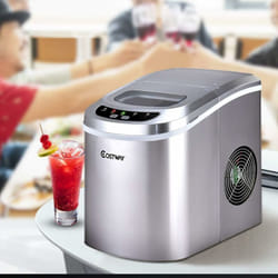 Costway - Machine à Glaçons Machine pour Glace Réservoir 2,2L,12kg/24H 9 Glaçons par 6-13Min, pour Maison,Bureau,Café Argent