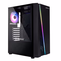 UNYKAch ATX Glayze Black, Tower, PC, Noir, ATX, Synthétique ABS, SGCC, Verre trempé, Bleu, Vert, Rouge