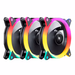 UNYKAch Fan CANDY 30 ARGB Ring Led 120 mm Boitier PC Ventilateur 12 cm Noir 3 pièce(s)