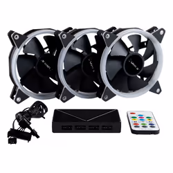UNYKAch Fan CANDY 30 ARGB Ring Led 120 mm Boitier PC Ventilateur 12 cm Noir 3 pièce(s)