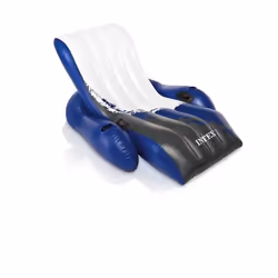 Intex Floating Recliner Lounge, Noir, Bleu, Blanc, Fauteuil flottant, Monochromatique, Vinyl, Homme/femme, 100 kg