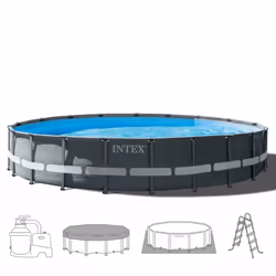 Intex 26334GN piscine hors sol Rond 30079 L Gris