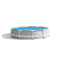 Intex PrismFrame Piscine hors sol Rond 4485 L Gris