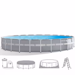 Intex 26756NP piscine hors sol Rond 32695 L Gris