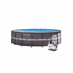 Intex 26340GN, 47241 L, Piscine hors sol, Enfants et adultes, Echelle, Gris, 157,2 kg
