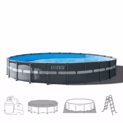 Intex 26340GN piscine hors sol Rond 47241 L Gris