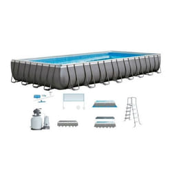 Intex 26378 piscine hors sol Rectangle Gris