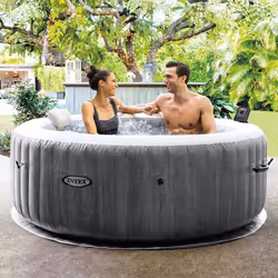 Intex PureSpa Greywood Deluxe, 795 L, 4 personne(s), Rond, Massage bouillonnant, Gris, 40 °C