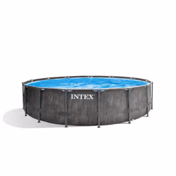 Intex 26742GN, Piscine hors sol, Enfants et adultes, Echelle, Gris