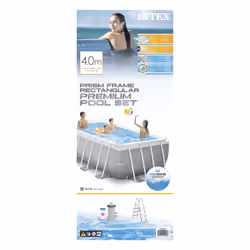 Intex 26790GN piscine hors sol Rectangle 8418 L Gris - Vue supplémentaire 8