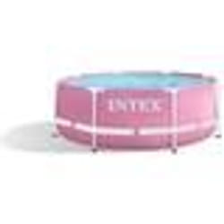 INTEX - Kit piscine metal frame rose ronde - tubulaire - Ø x h : 244 x 076 m