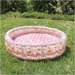 • 1-3 ans • Dimensions : 86 x 25 cm. • Capacité : 56 litres pour une hauteur d'eau de 15 cm. • Fond gonflable.