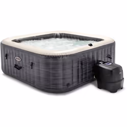 Nouveau spa gonflable Intex PureSpa Ardoise de forme carrée Son nouvel habillage effet pierre gris dynamise à coup sûr votre ...