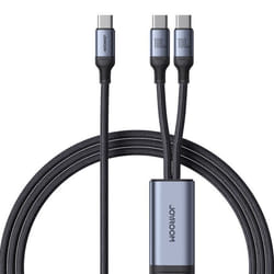 Câble Type-C vers 2x Type-C charge rapide 100 W 15 m - JoyRoom Speedy Series (SA21-1T2) - Noir