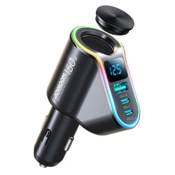 Chargeur de voiture USB 2x Type-C allume-cigare lumières LED 150 W - JoyRoom (JR-CL21) - Noir