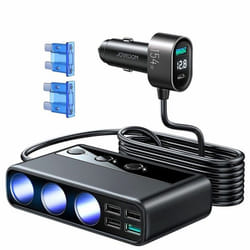 Chargeur de voiture avec 3 briquets de voiture - JoyRoom (JR-CL06) - Noir