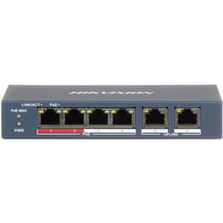 Hikvision - Switch réseau 4 ports PoE 2 ports 10/100 Mbps non géré DS-3E0106P-E/M