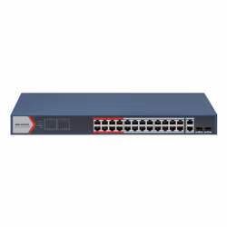 Hikvision DS-3E1326P-EI commutateur réseau Géré Fast Ethernet (10/100) Connexion Ethernet, supportant l'alimentation via ce port (PoE) 1U Bleu