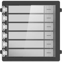 Hikvision - Module d'extension - Appel sur différents moniteurs - 6 boutons - 6 étiquettes personnalisées avec led - Apte pour extérieur IP65