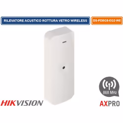 Hikvision Pyronix DS-PDBG8-EG2-WE Détecteur de bris de vitre Radio PIR sans fil 868MHz bidirectionnel intérieur jusqu'à 1600m