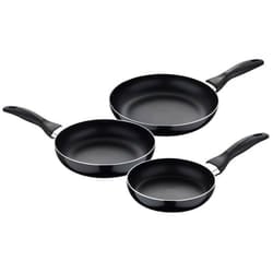 Set 3 Poêles (16+20+24cm) Aluminium Pressé, Marine Noir San Ignacio