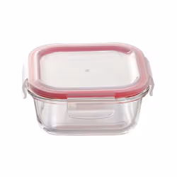 Bergner Ensemble de Boîtes à Lunch Q4052 Carré Verre Borosilicaté (3 pcs)