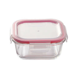 Bergner Ensemble de Boîtes à Lunch Q4052 Carré Verre Borosilicaté (3 pcs)
