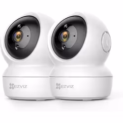 EZVIZ C6N 2 Pack Caméra Surveillance WiFi Intérieure 1080pCaméra Bébé Pan/Tilt à 360°Vision Nocturne Intelligente avec Smart ...