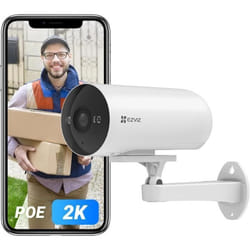 Caméra de Surveillance Extérieure EZVIZ H5 PoE 2K avec Détection de PersonneVéhiculeVision Nocturne en CouleurAlarme Sirène et