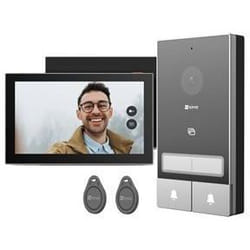 Ezviz Hp7 2k 2-family Kit Interphone Vidéo, 7 Pouces Moniteur Tactile, Unlock À Distance, 2 Fils, Détection Humaine, Option Rfid