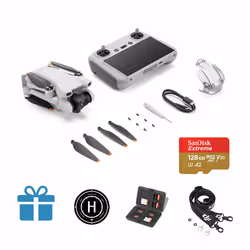 DJI Mini 3 (RC) 4 rotors Mini-drône 48 MP 3840 x 2160 pixels 2453 mAh Gris, Blanc